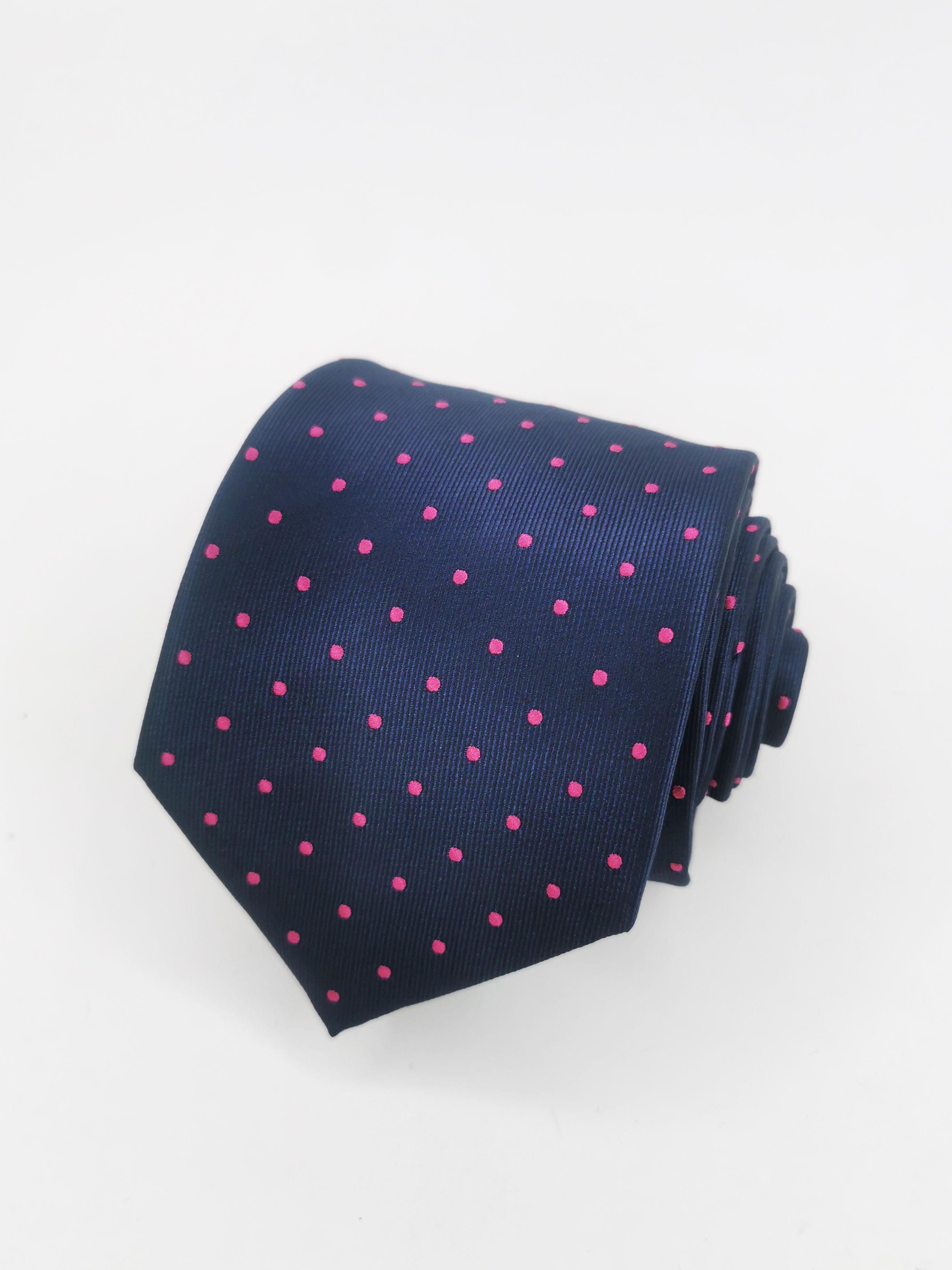 corbata azul marino y rosa