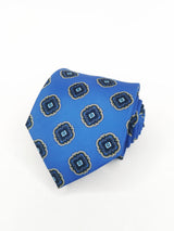 Corbata azul índigo con rosetas - DiversoMen