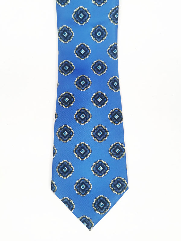 Corbata azul índigo con rosetas
