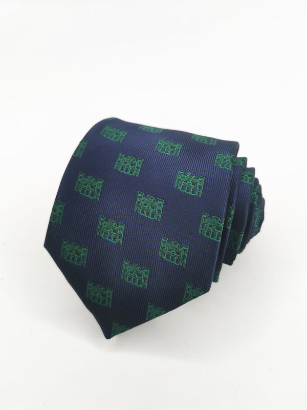 Corbata azul marino portada feria verde