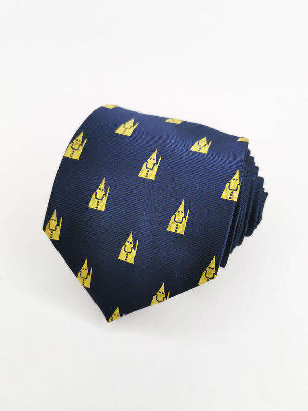 Corbata azul marino con nazarenos amarillos
