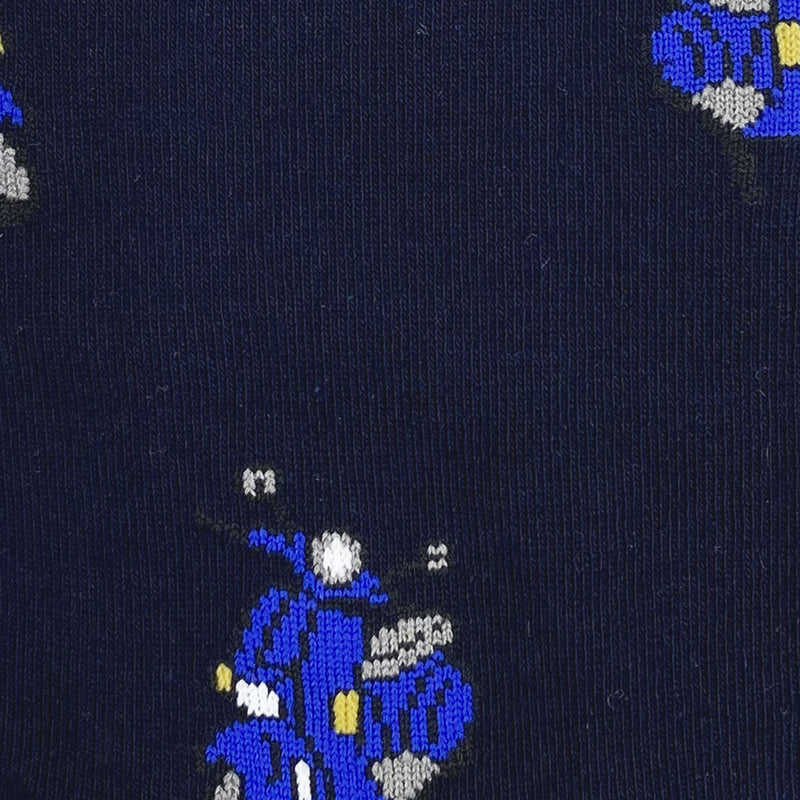 Calcetines azul marino con vespas azules