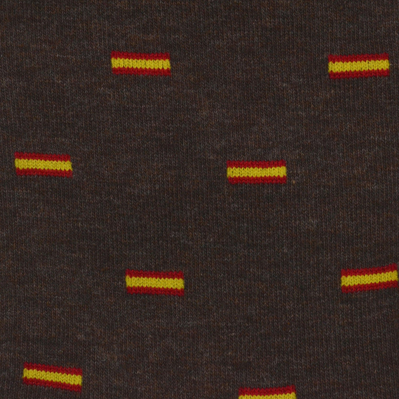 Calcetines marrones con bandera de España - DiversoMen