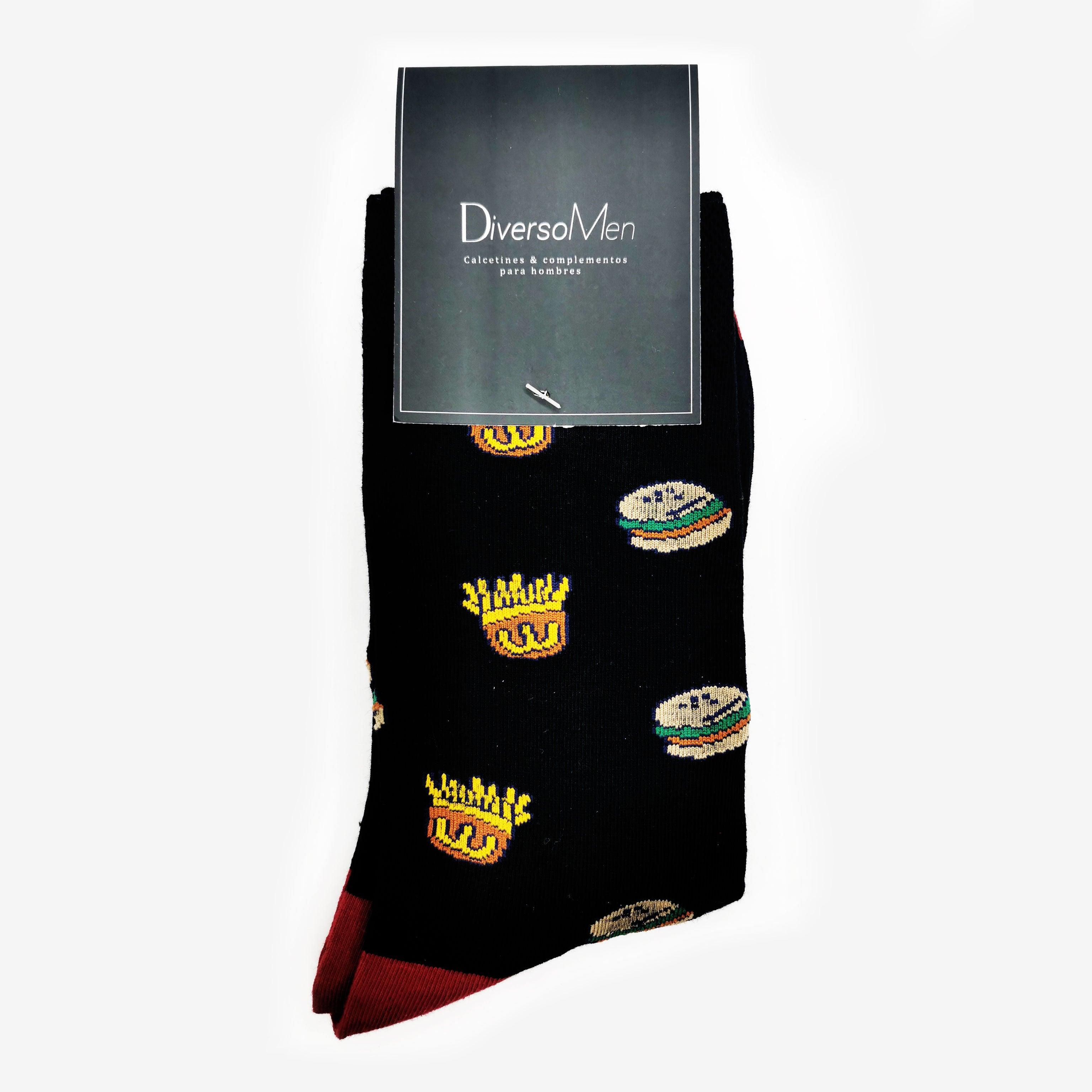 Calcetines negros con hot dog – DiversoMen