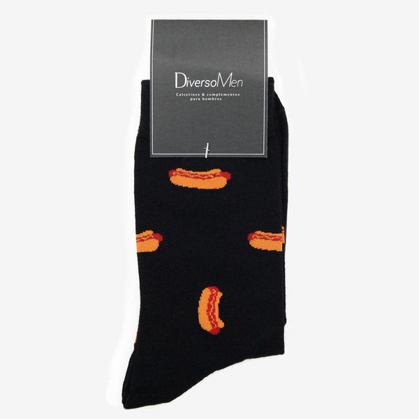 Calcetines negros con hot dog - DiversoMen