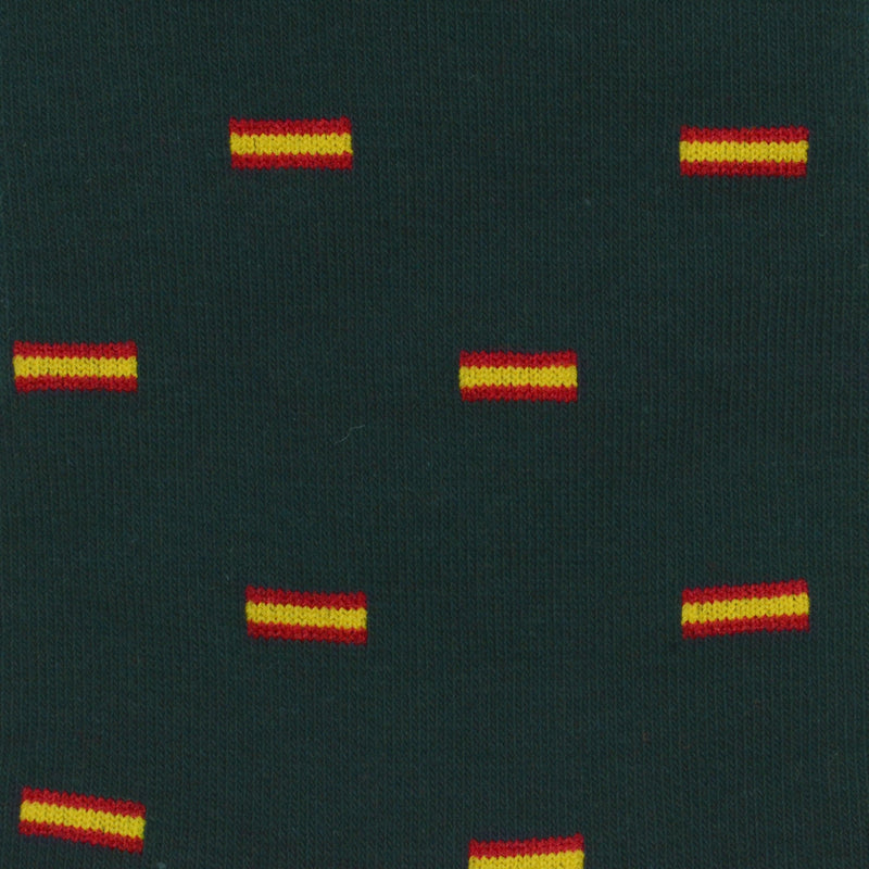 Calcetines verde oscuro con bandera de España - DiversoMen