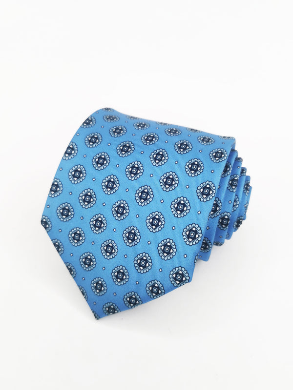 Light blue tie with blue rosettes