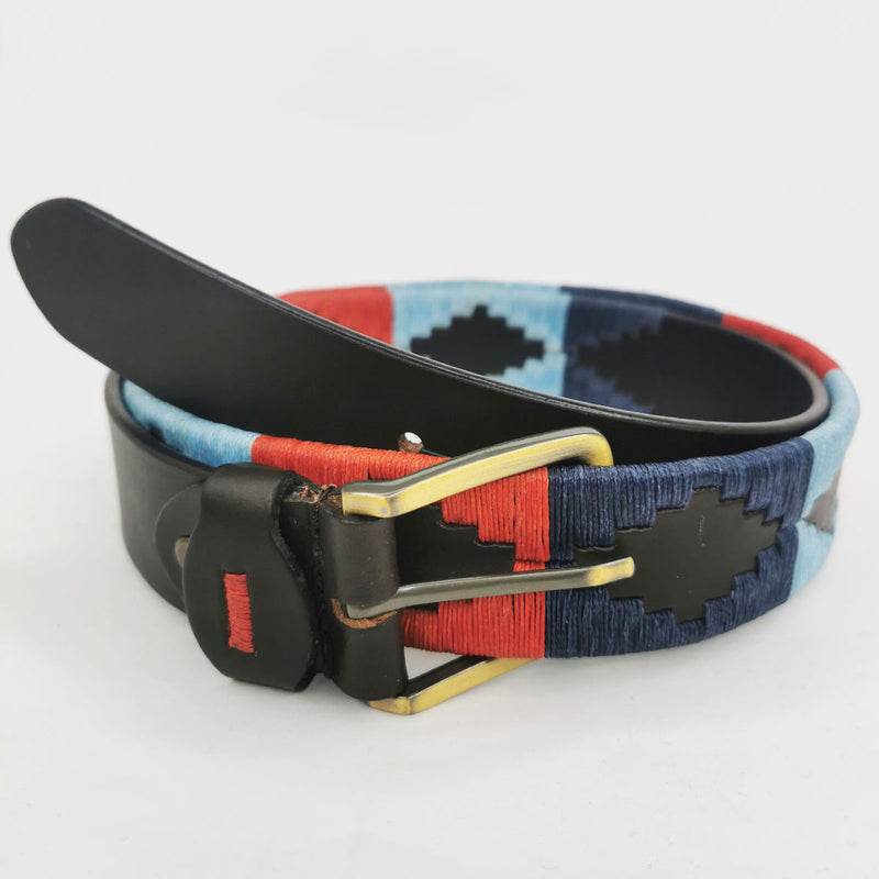 Blue, light blue and red Argentine belt