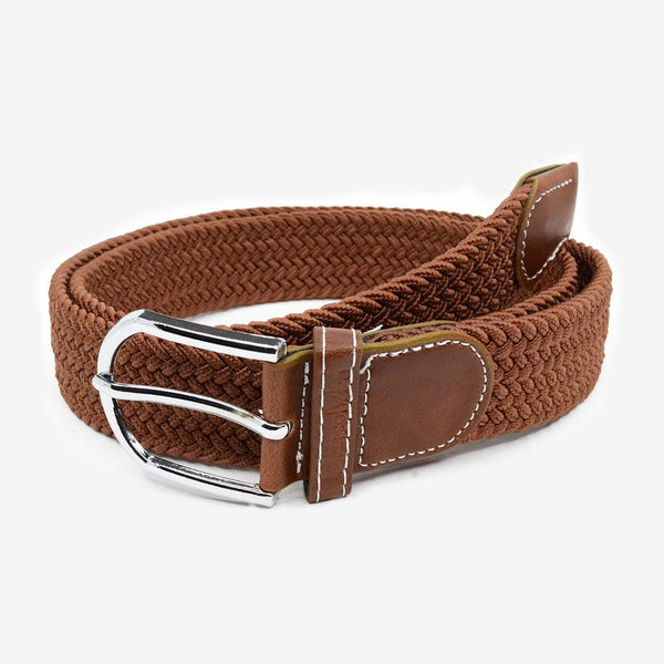 Cinturón trenzado elástico marrón - DiversoMen