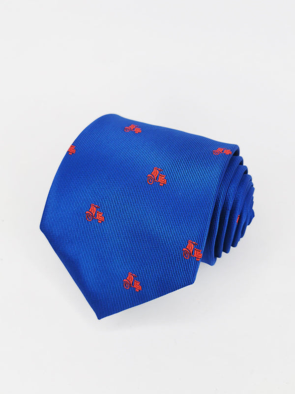 Corbata azul con motos vespas rojas - DiversoMen