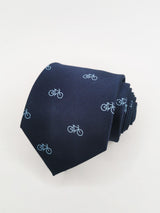 Corbata azul marino con bicicletas celestes - DiversoMen