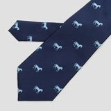 Corbata azul marino con caballos celestes - DiversoMen