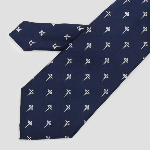 Corbata azul marino con cruz de santiago - DiversoMen