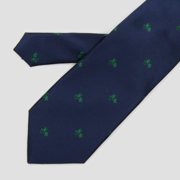 Corbata azul marino con motos vespas verdes - DiversoMen