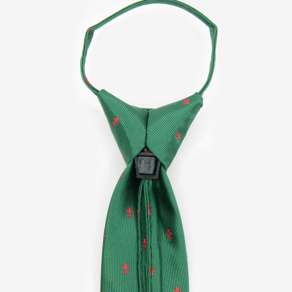 Corbata niños verde con flor de lis roja - DiversoMen