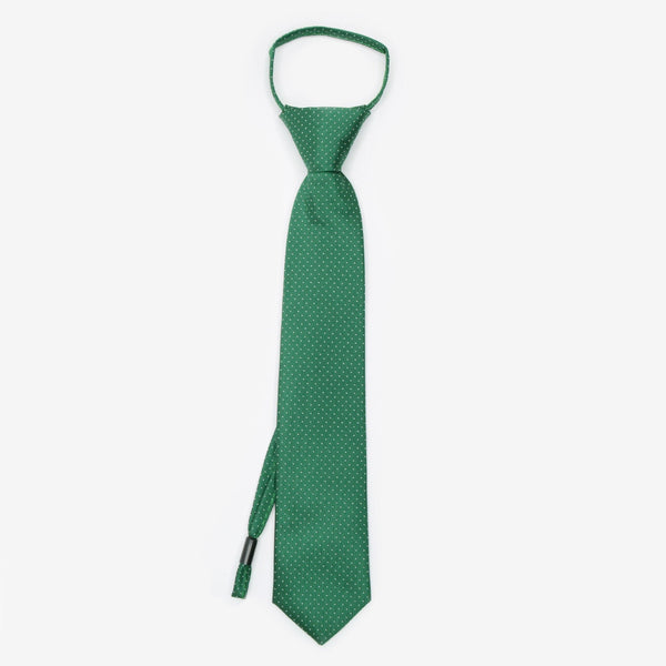 Corbata niños verde de lunares blancos pequeños - DiversoMen