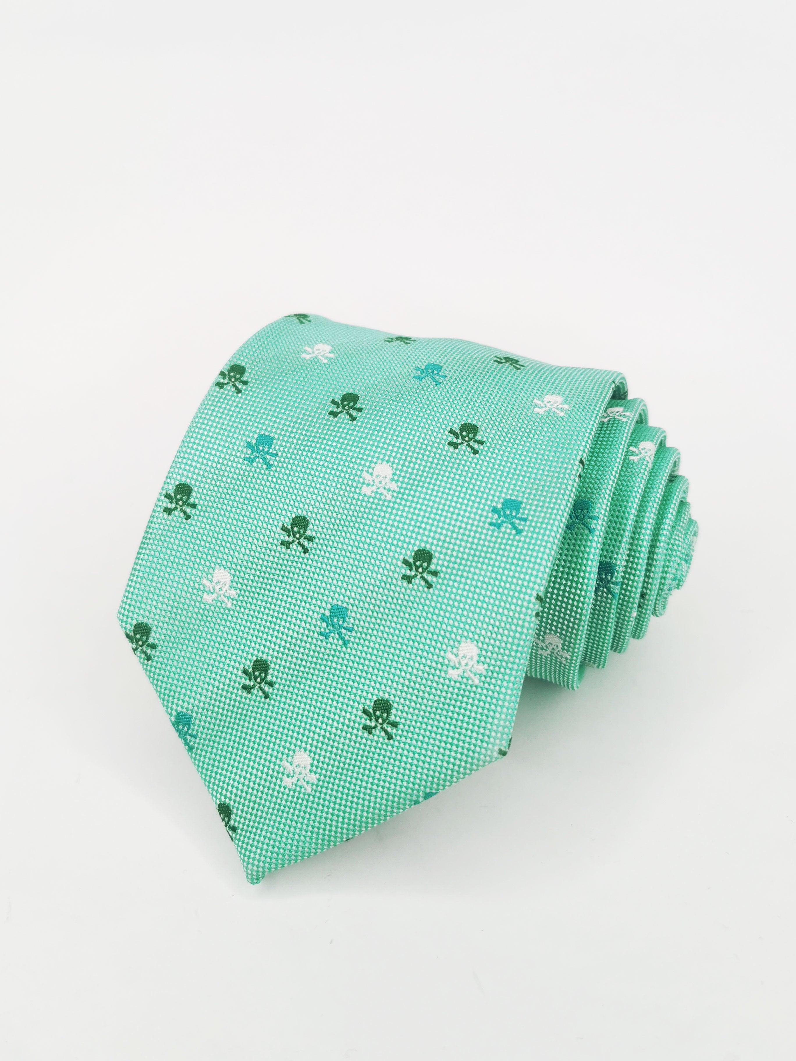 Corbata Elegante Línea Cuadros Verde Caza Azul Hielo