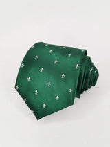 Corbata verde con flor de lis blanca - DiversoMen