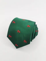 Corbata verde con motos vespas rojas - DiversoMen