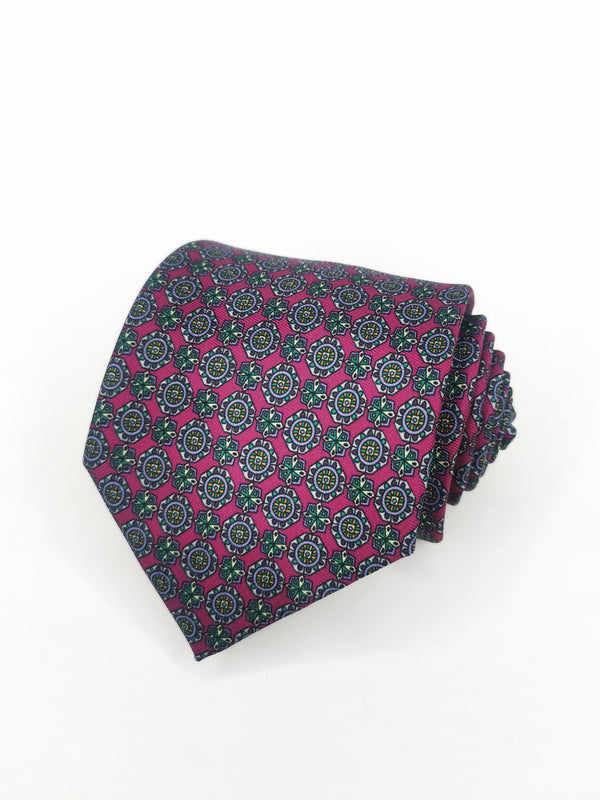 Corbata magenta con mosaicos