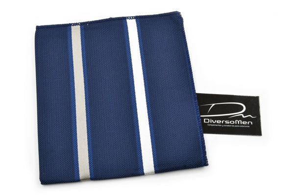 Pañuelo azul con rayas grises plateadas - DiversoMen