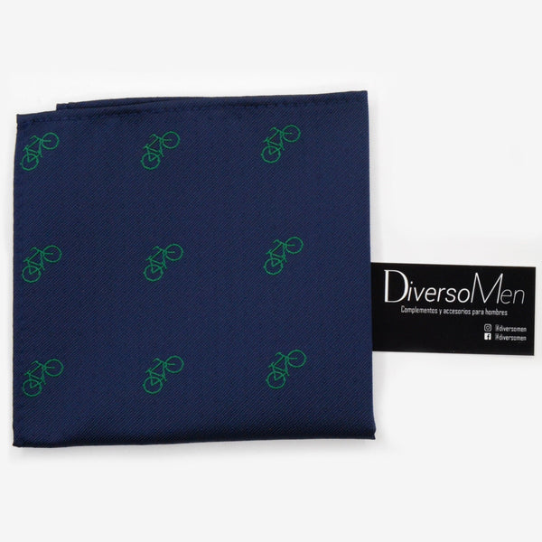 Pañuelo azul marino con bicicletas verdes - DiversoMen