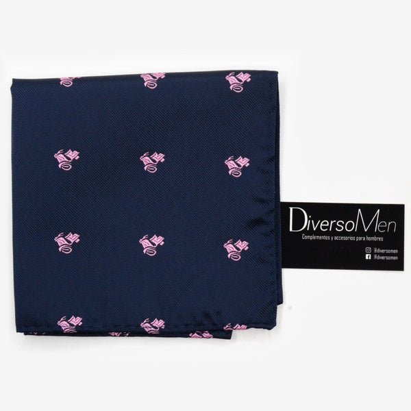 Pañuelo azul marino con motos vespas rosas - DiversoMen