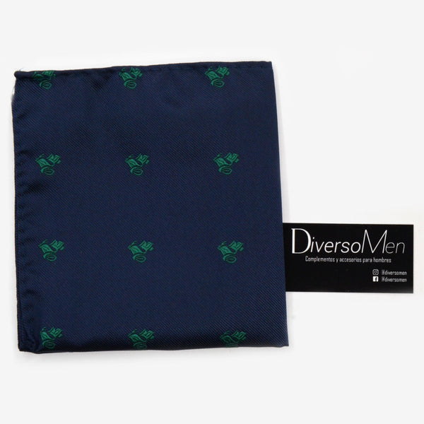 Pañuelo azul marino con motos vespas verdes - DiversoMen