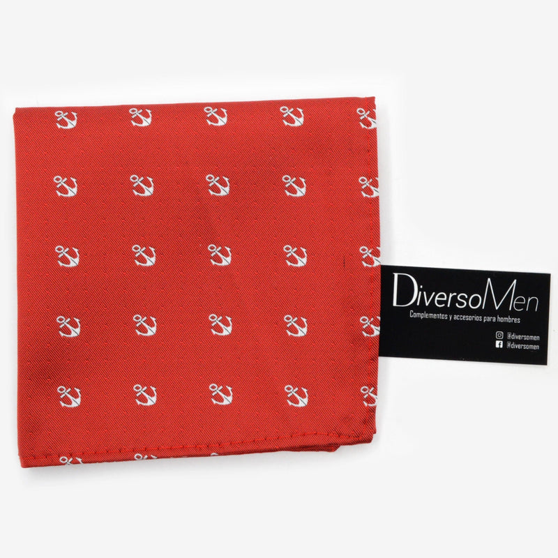 Pañuelo rojo con anclas blancas - DiversoMen