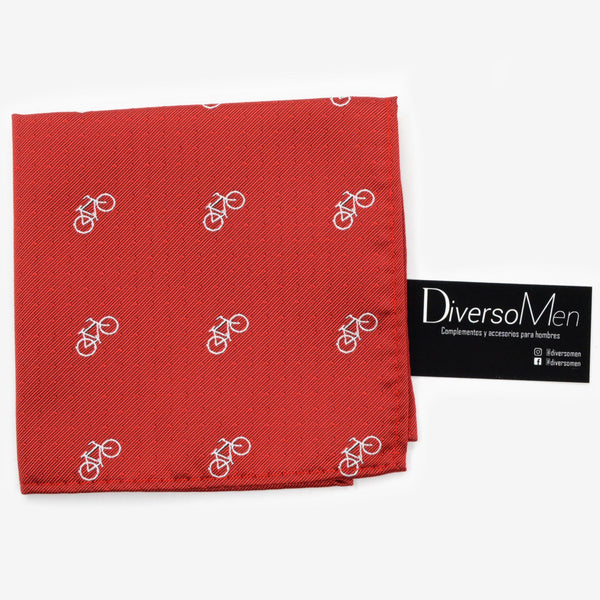 Pañuelo rojo con bicicletas blancas - DiversoMen