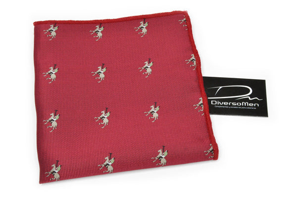 Pañuelo rojo con bordado de caballos - DiversoMen