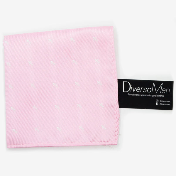 Pañuelo rosa con flor de lis blanca - DiversoMen