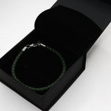 Pulsera verde de cuero trenzado - DiversoMen