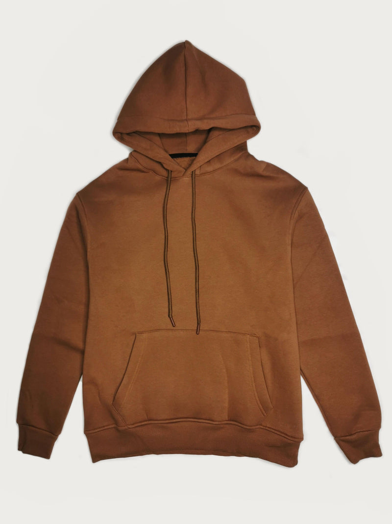 Sudadera polar marrón con capucha - S - DiversoMen