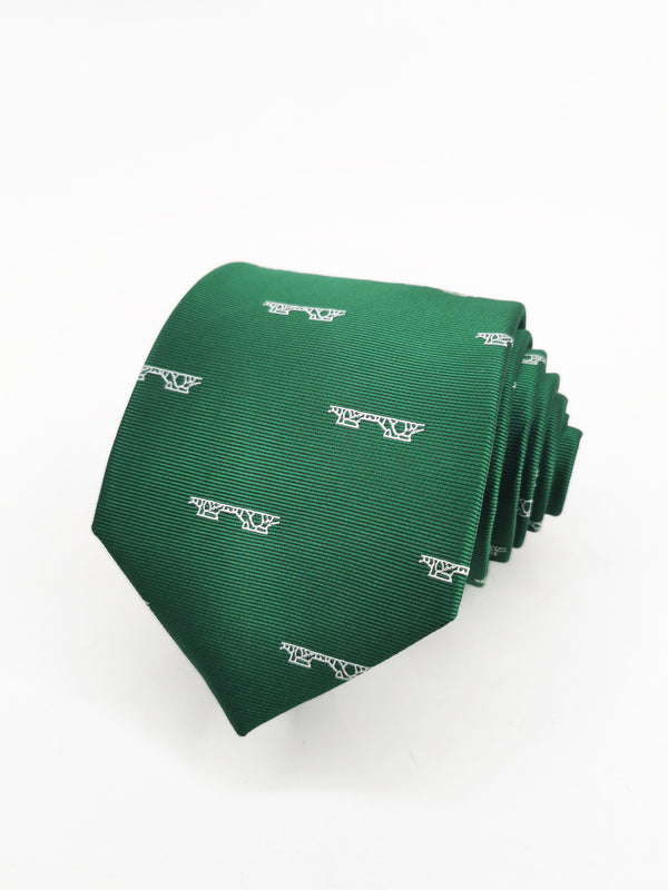 Corbata verde puente de Triana blanco